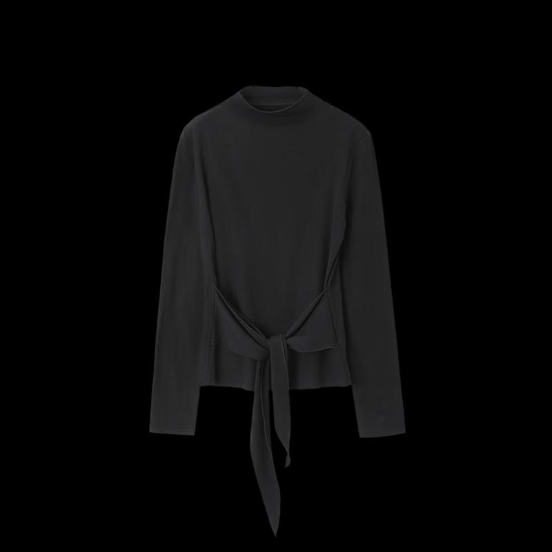 T-shirt thermique à col semi-montant brossé pour femme Mohan Yimei