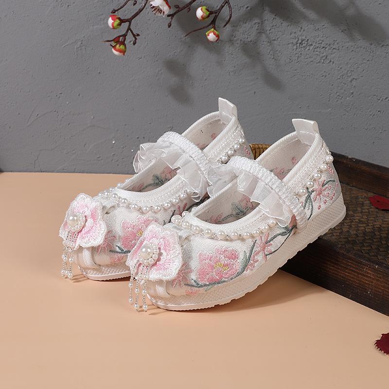 Children Shoes2025Autumn New Chinese Style Embroidered Ancient Costume Spring Single Shoe Children Party Shoe Fashion Girl Shoes