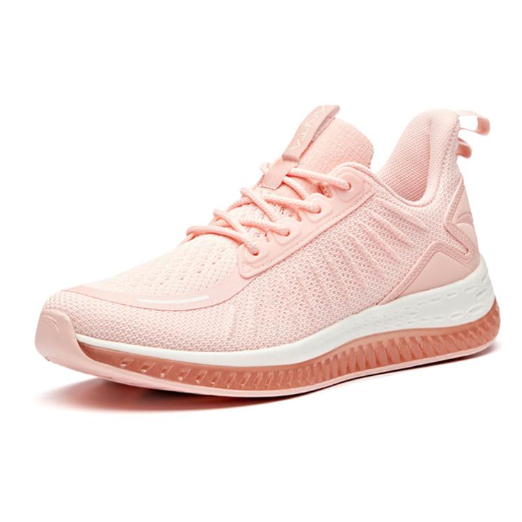Anta Mesh Casual Breathable Low Top Running Shoes Women's Cherry Blossom Pink 12925501-3