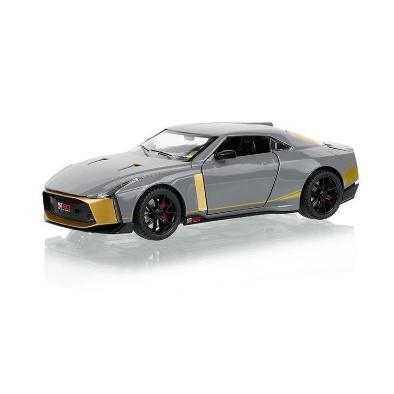 1/24 Niaasn GTR 50 Alloy Sports Car Model Diecasts Metal Toy Race Car Model Sound and Light Simulation Collection Childrens Gift