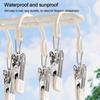 Stainless Steel Clothes Hanger with 20 Clips Sock Hangers Laundry Drying Rack  for Socks Underwear