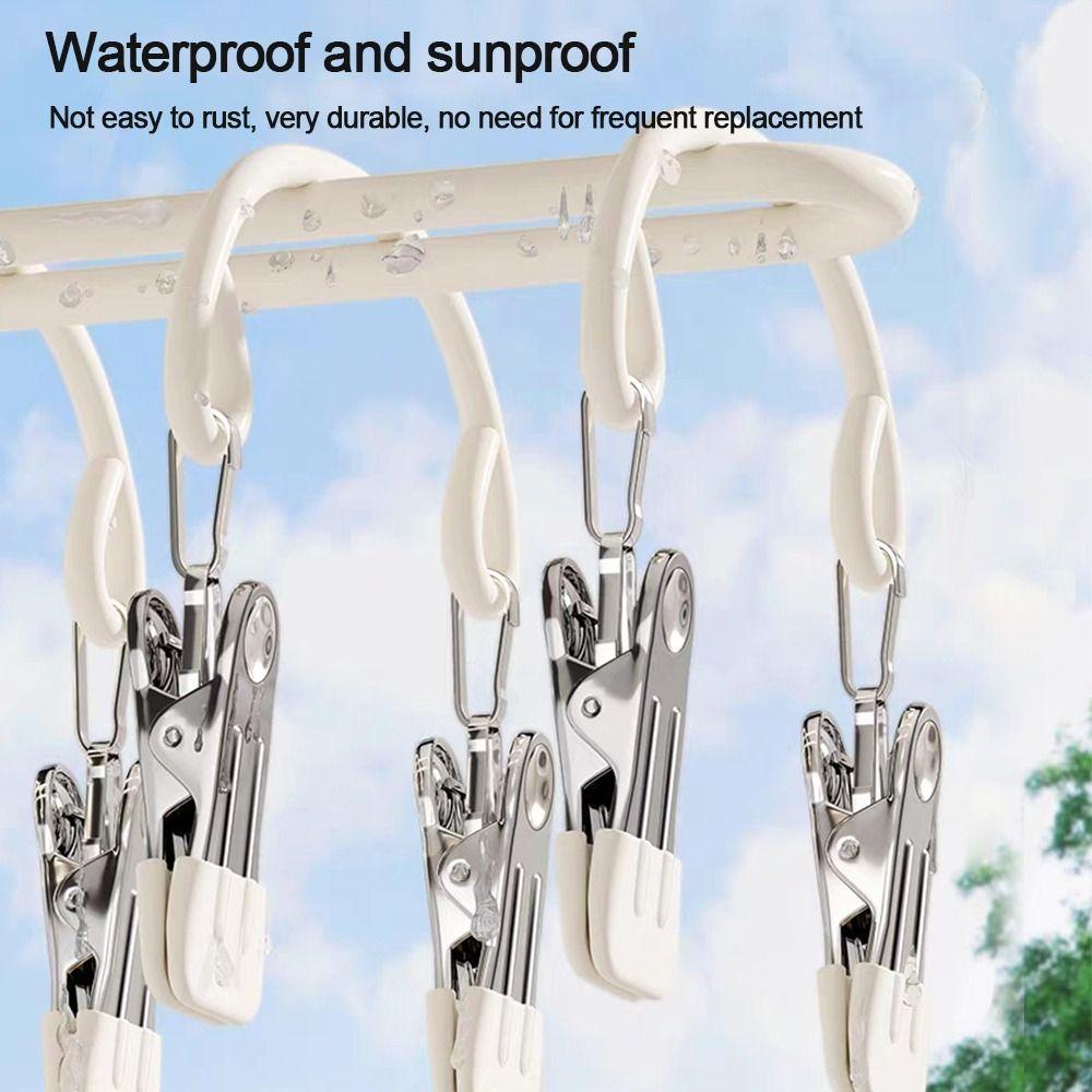 Stainless Steel Clothes Hanger with 20 Clips Sock Hangers Laundry Drying Rack for Socks Underwear