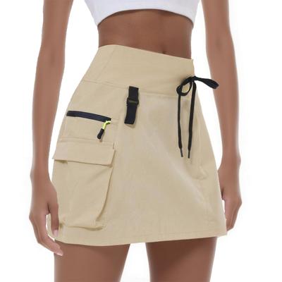 Wanderrock High Waist Golf Elegant Lässig Mit Reißverschlusstaschen Workout Sport Schnelltrocknende Röcke