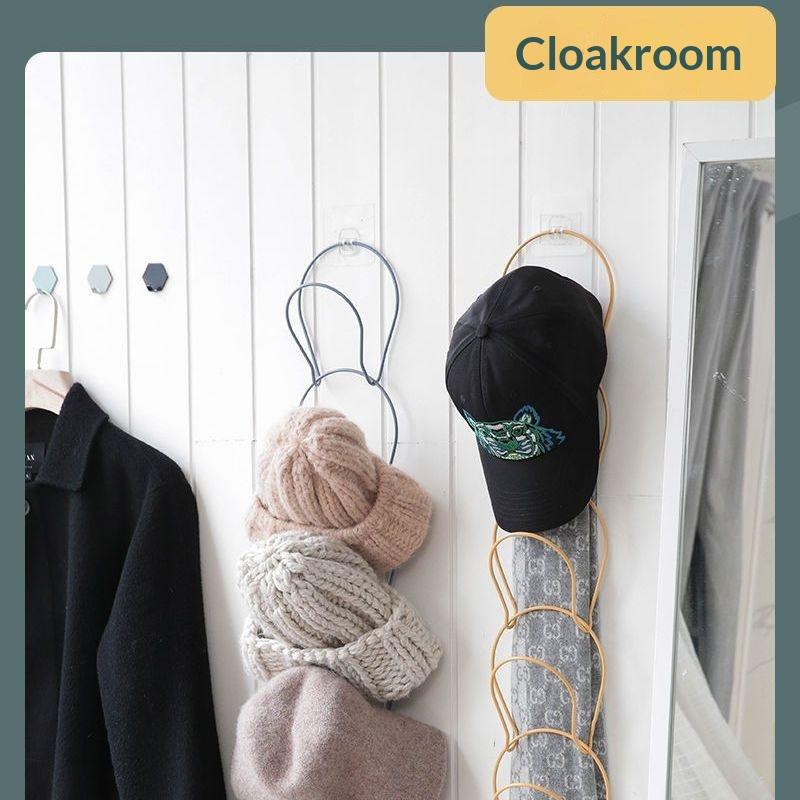 5 Hooks Storage Rack Hat Rack Hook Scarf Bag Baseball Cap Rack Organizer Storage Door Hanger Storage For Closet Bedroom