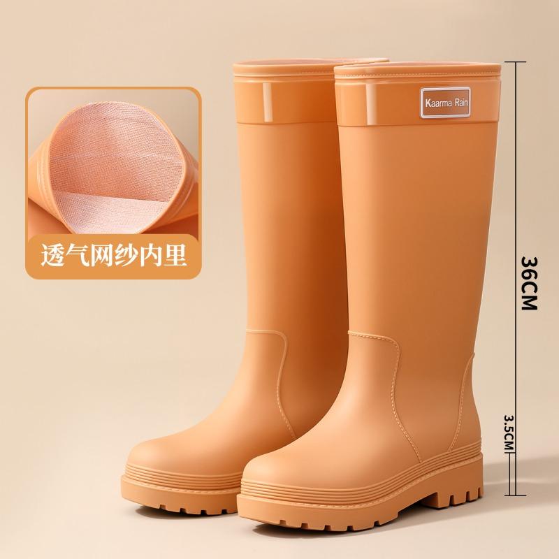 Rain shoes women's fashion adult high rain boots long water shoes non-slip waterproof water boots