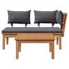 Garden Bench and Table Set 2 Pcs Grey and Brown Solid Teak Wood
