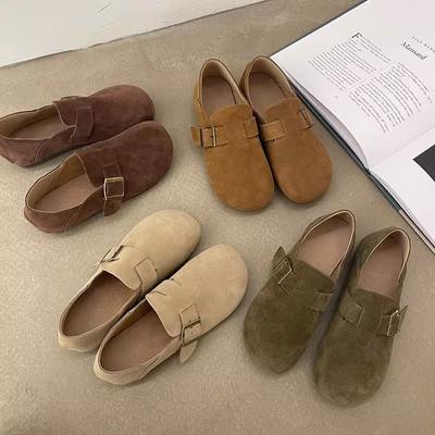 Chaussures simples plates en velours rétro pour femmes printemps et été nouvelles à semelle souple à enfiler chaussures Doudou paresseuses pour femmes