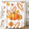 Autumn Leaves Pumpkin Sunflower Shower Curtain Waterproof Bathroom Decor