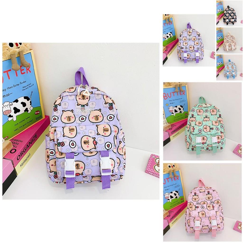 Playful Capybara Kids School Backpack For 2 To 5 Year Olds Adorable Cartoon Style With Comfort
