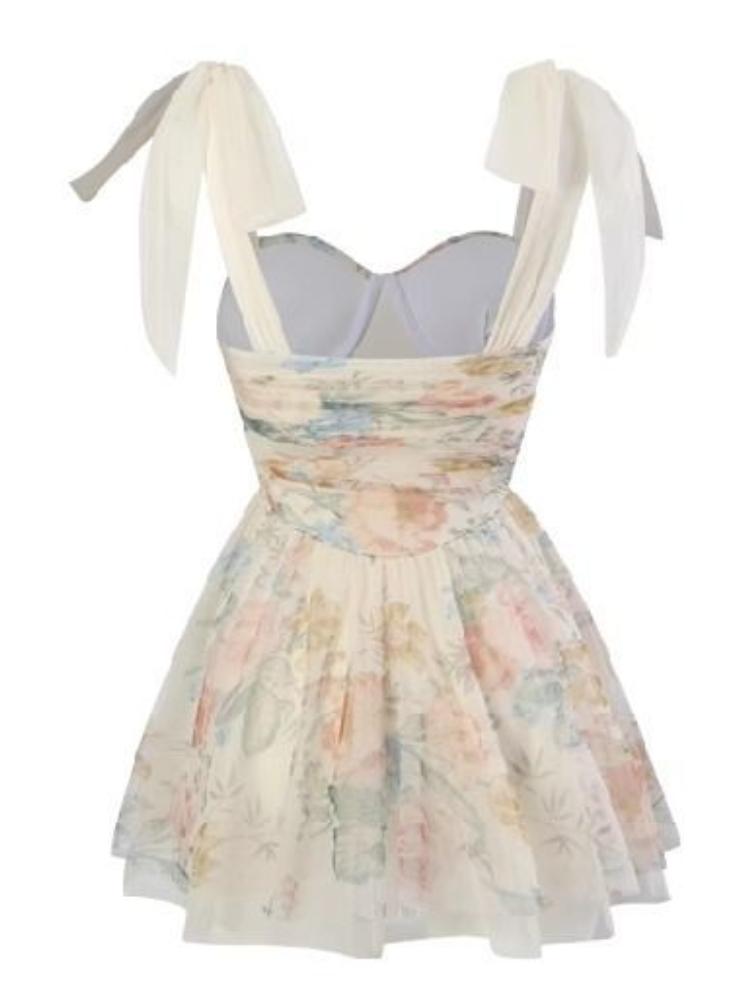 2025 Korea Šik Nové Plavky Ženy Květinový Potisk Letní Plážové Šaty Sexy Dívka Jednodílné Konzervativní Pohádkové Plavky