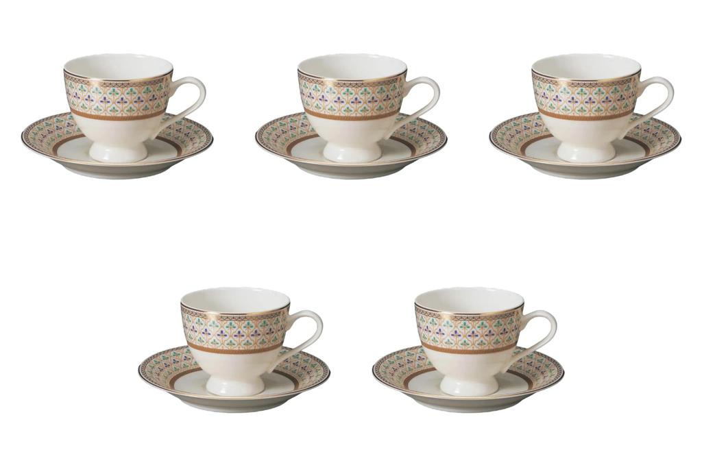 Set of 5 NB Viola Coffee Cups x x 7 Fuse Ware Cups Saucers by Setomonohonpo (11 8.3 cm, 200cc) &