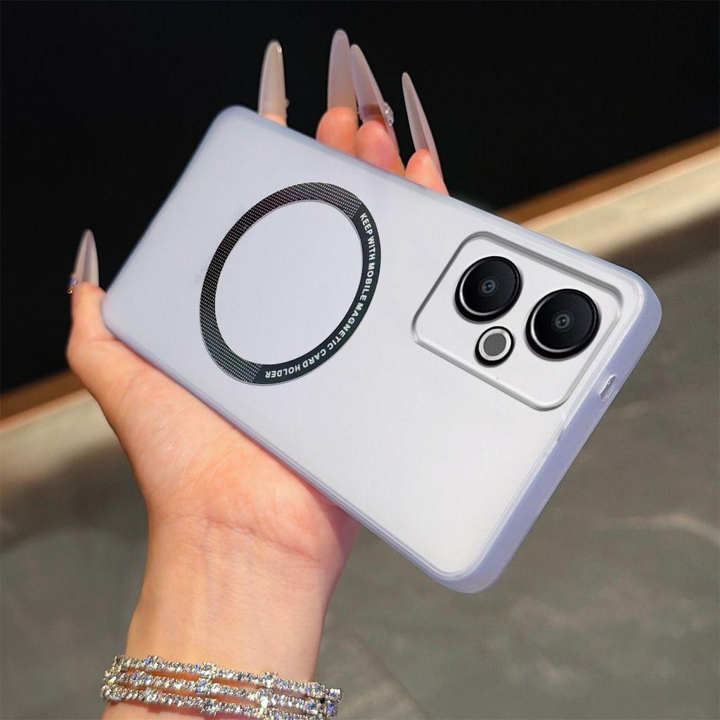 Magnetic Semi‑Transparent Matte Phone Case for Realme 14T 5G Soft TPU Shockproof Cover