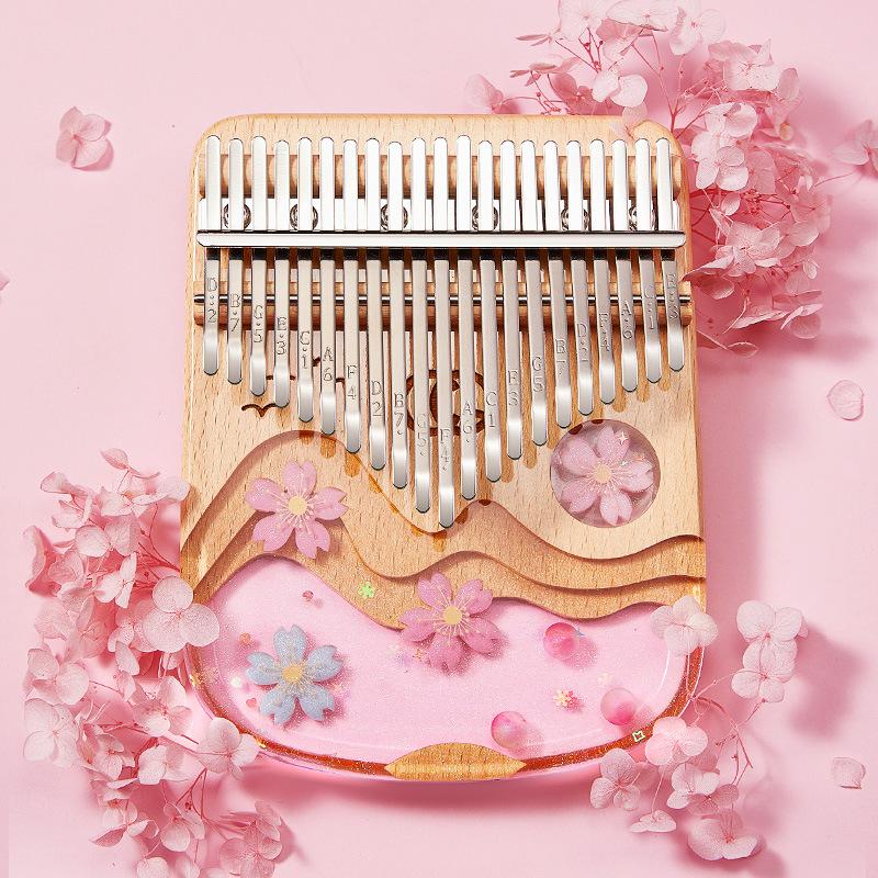 High-end Kalimba 21 Keys Thumb Piano Musical Instrument Professional Kalimba 21 Keys Finger Piano Sakura Kalimba