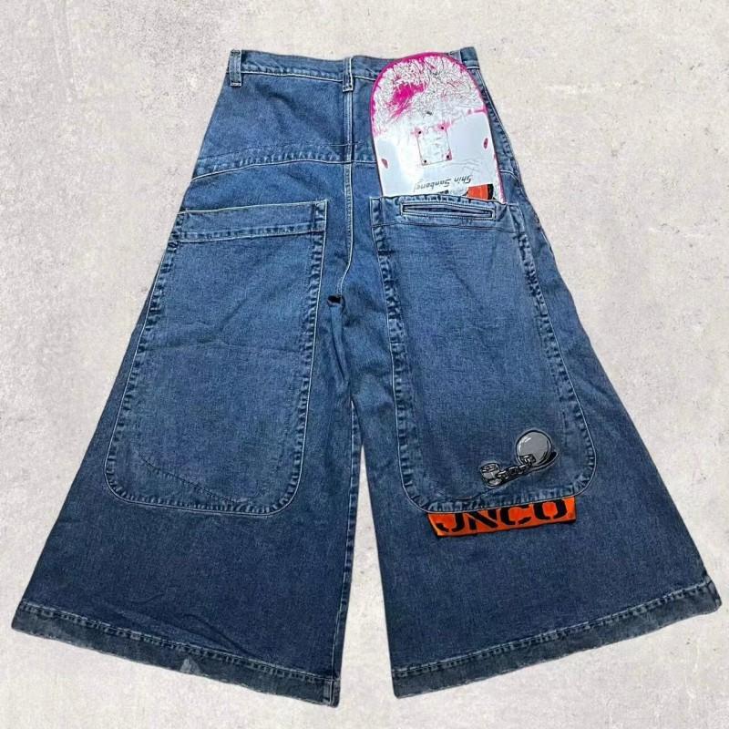 Ανδρικό Τζιν Φαρδύ Ίσιο Εφαρμοστό Casual Streetwear Στυλ Hip Hop Μείγμα Βαμβακιού Μεσαίου Υψώματος