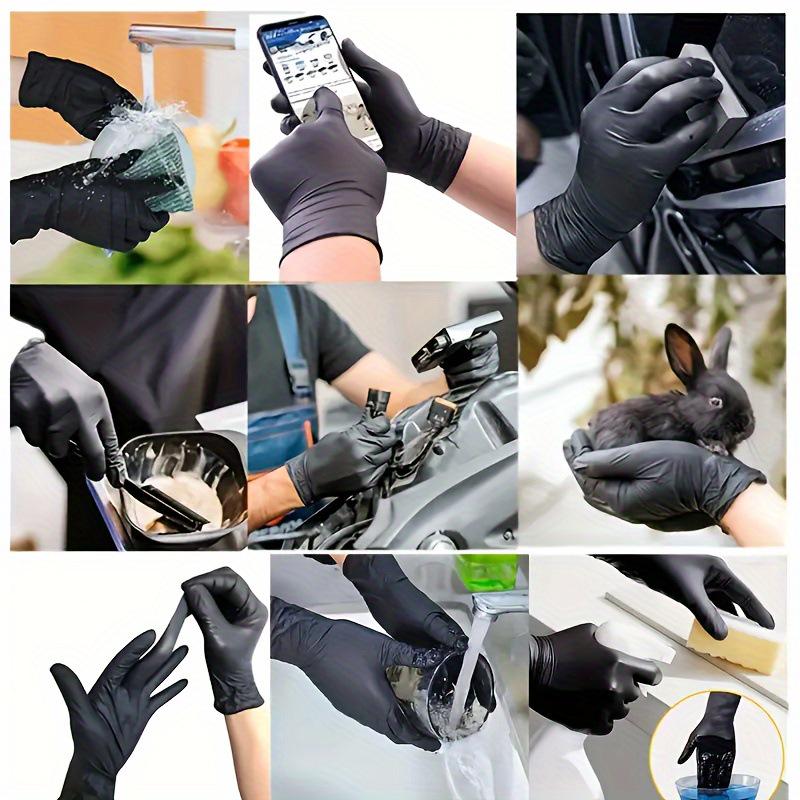 High-Elastic Black Nitrile Disposable Gloves - Protective & Durable