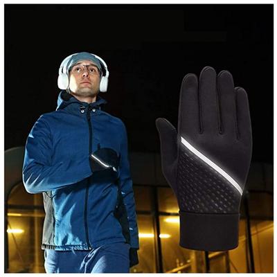 Cycling Thermal Windproof Reflective Sports Gloves Anti-slip Silicone Touch Screen