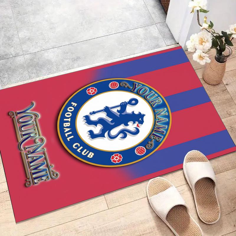 Custom C-Chelsea Mat Personalized Name, Polyester Washable Indoor Entryway Rug, Gift for Christmas, Easter, Thanksgiving Day