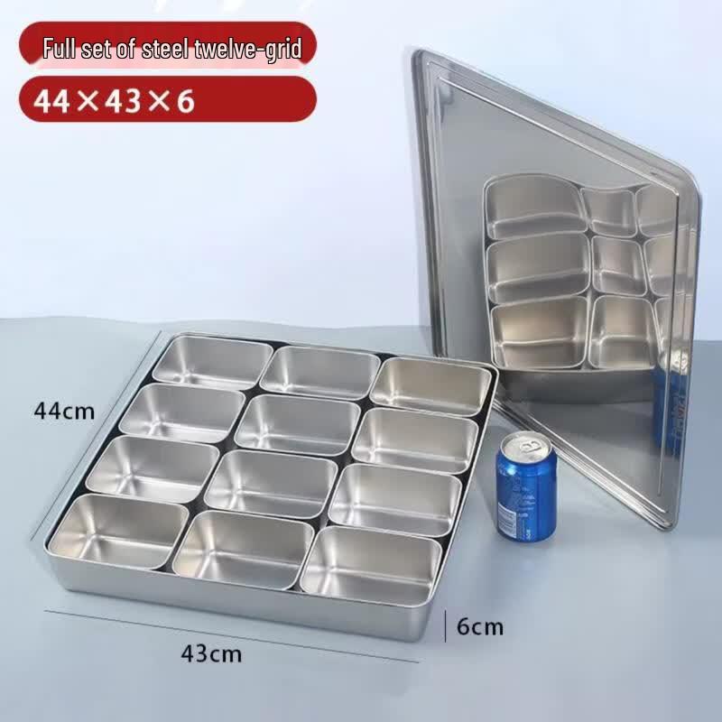 OLOEY Transparent 12-Compartment Japanese Seasoning Box Set