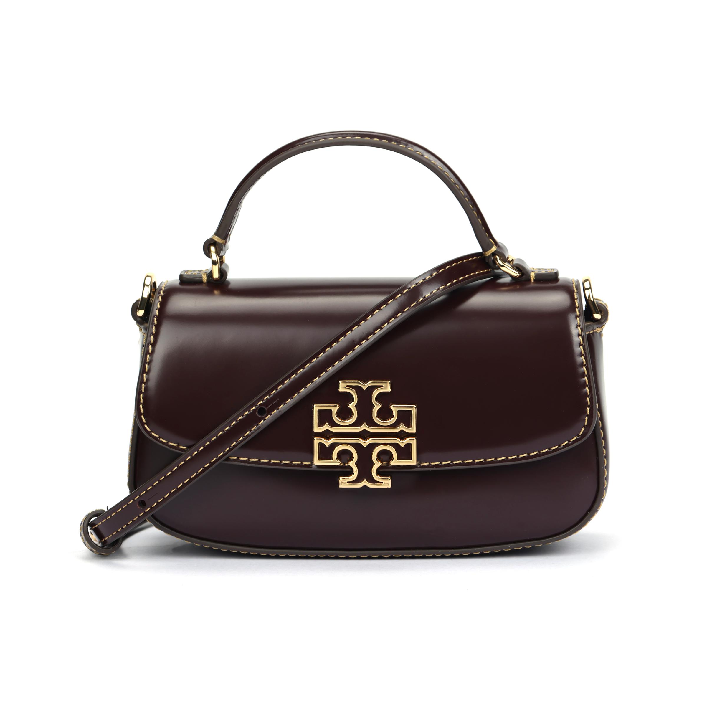 

Tory Burch Britten Сумка через плече міні з подвійним логотипом T і застібкою-клапаном Жіночі сумки Вишнево-Червоний 153726-611 Shopping Bag Set(Basic Set+Shopping Bag)