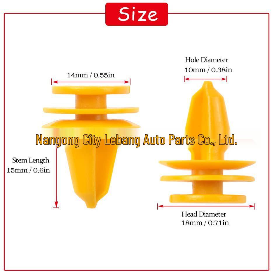 100PCS Golden Yellow Nylon Car Retainers for Ford, Chrysler, Cherokee