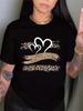 Leopard Print Hearts Glitter Graphic T-shirt