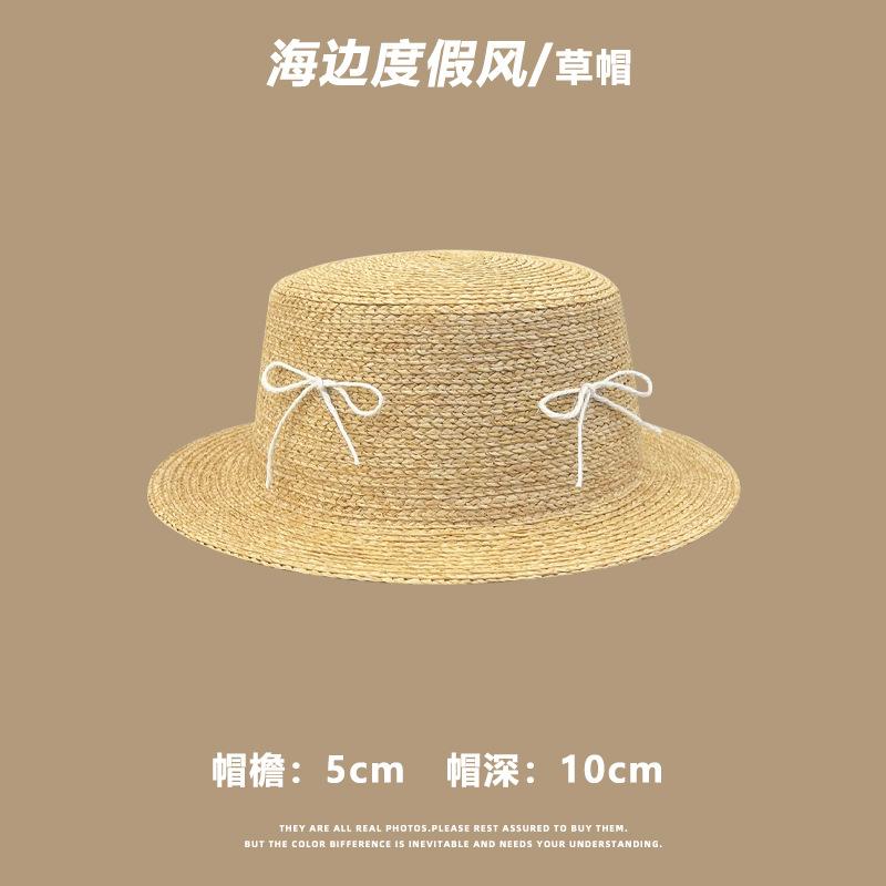 Cappello di paglia donna estate nuovo vacanza al mare spiaggia cappello parasole coprivolto francese cappello parasole cappello protezione solare foto