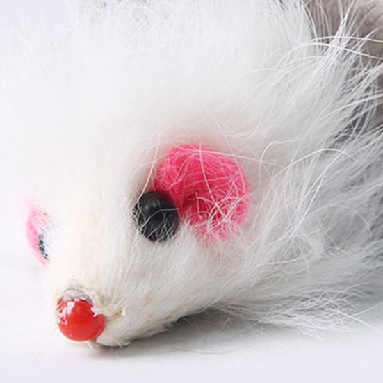 Furry Mouse Cat Toy Crinkle Toy Realistic Plush Paper Mice Mouse Chew Toy Interactive Kitten Toy