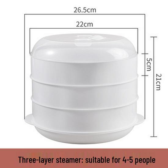 High-Temperature Multi-Compartment Microwave Steamer with Lid - Large Capacity Rice Steam Basket