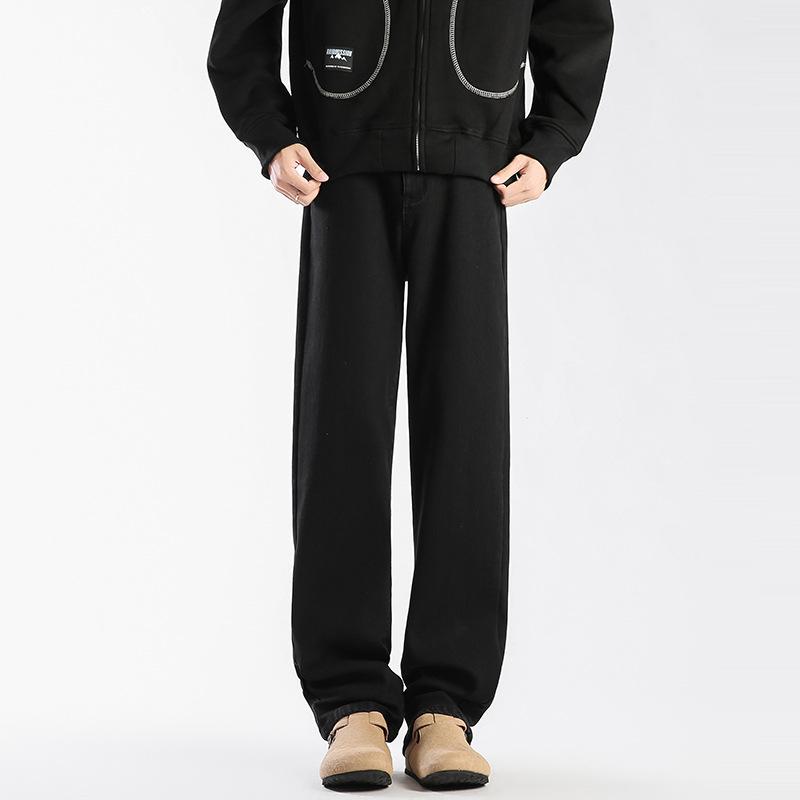 

Men s Autumn and Winter Korean Style Plus Velvet Thickened Casual Trousers 4XL