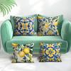 Home Decor Floral & Lemon Patterned Throw Pillow Covers Pattern Cushion Cover Suitable for Sofa Bedroom Car Pillow Cover