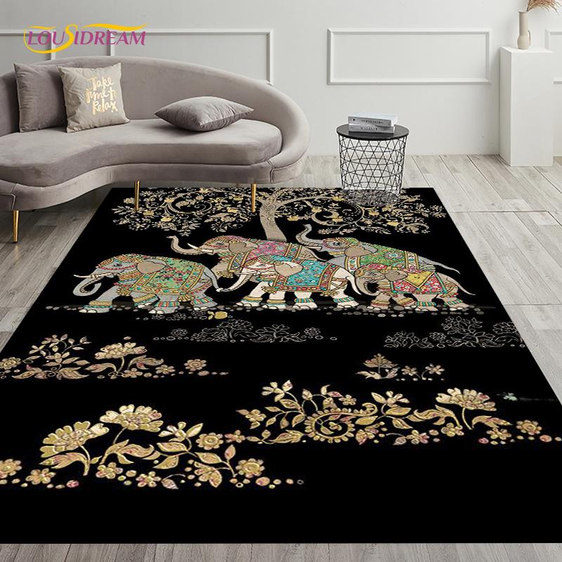 Covor de covor elefant drăguț cu bule de suflare de neon pentru sufragerie, decorare dormitor, preș bucătărie, baie, covoraș anti-alunecare