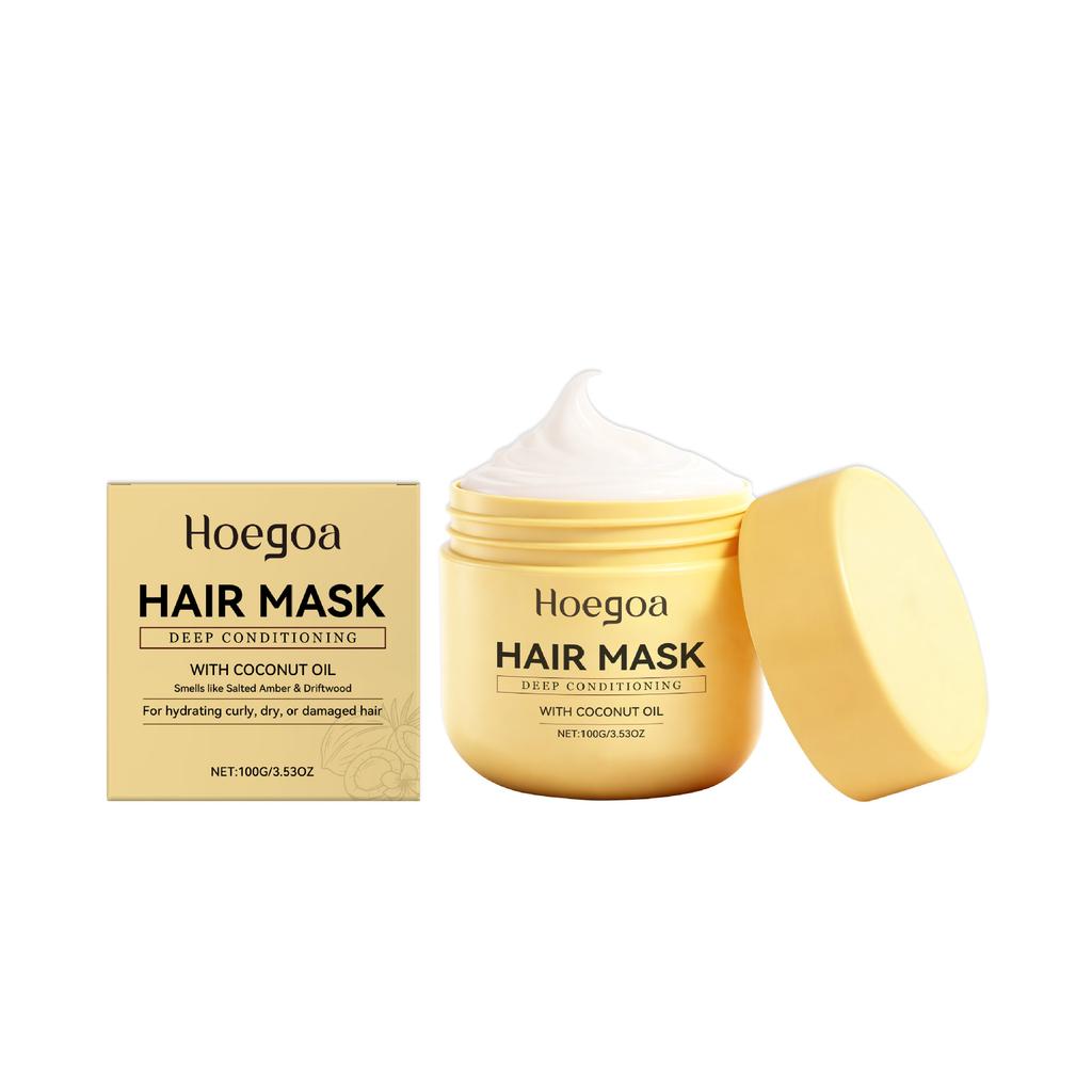 HOEGOA Maschera per Capelli all'Olio di Cocco Trattamento Idratante Profondo per Capelli Secchi e Danneggiati Cura Quotidiana 200ml