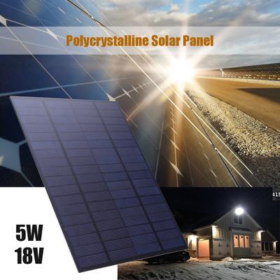 Solar Panel Polycrystalline Solar Charger Multi-functional 5W 18V Practical Convenient 5.7x6.5 Inch for 12V Battery