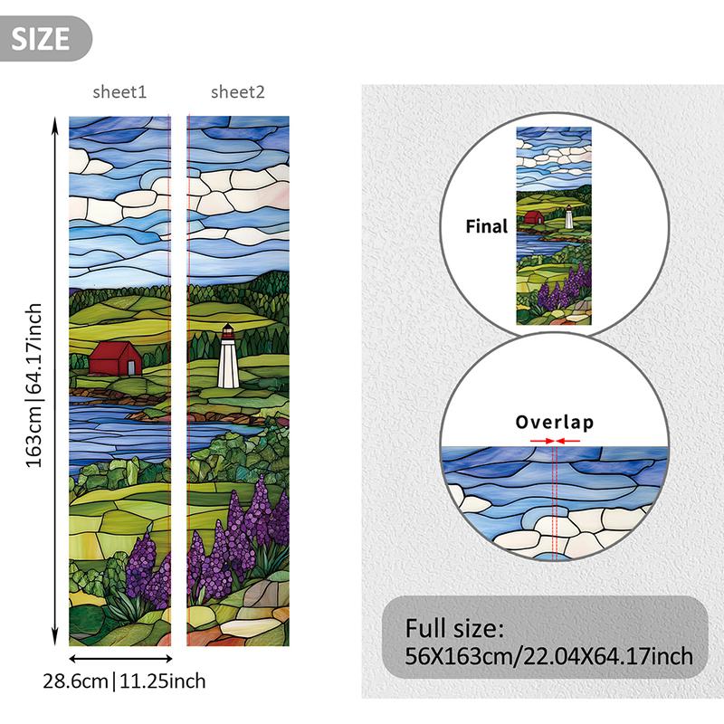 2PCS Imitation Leather Surface Vintage Refrigerator Decoration Retro Poster Collage Design 28.6x163cm