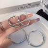 Harajuku Style Large Hoop Earrings with Korean Metal Spray and S925 Silver Needle