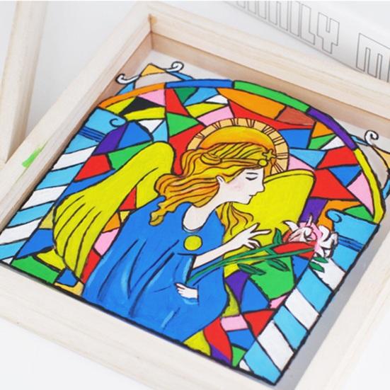Moldura de foto sem rebarbas Artesanato DIY Acrílico Crianças Pintura Moldura de exibição Decoração de casa