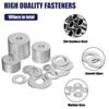 18-8(304) Stainless Steel Fender Washers, Flat Washers for Screws and Bolts, 100pcs Metal Washers Kit (12 Sizes M3-M12), Assorte
