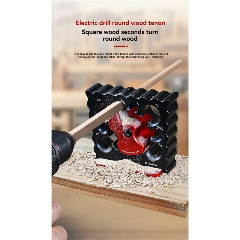 

A96I-Electric Drill Making Round Dowel Semi Automatic Rotary Cutter Multi Aperture Round Doweler Woodworking Auxiliary Tool