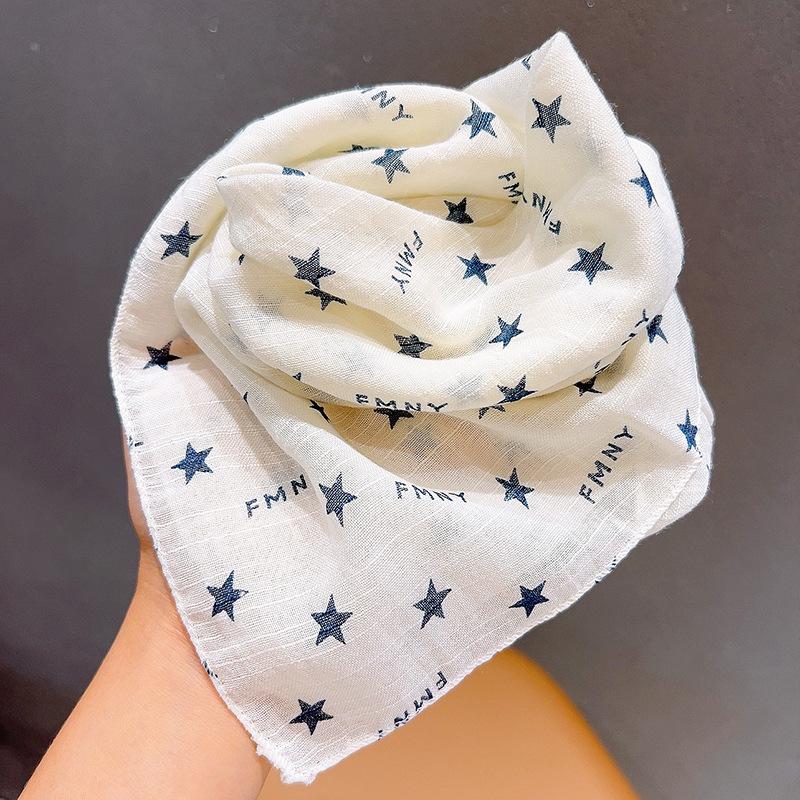 Baby Boys Girls Cartoon Printed Scarf Autumn Winter Soft Square Shawl Cute Infant Breathable Neck Wrap Keep Warm Scarf