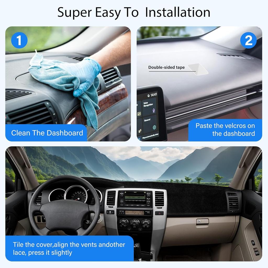 Dash Cover Compatible With Toyota 4Runner 2003-2009 Full Set, Dashboard Cover Mat And Center Console Cover Pad,  Fit Sunshield Protector Interior Car