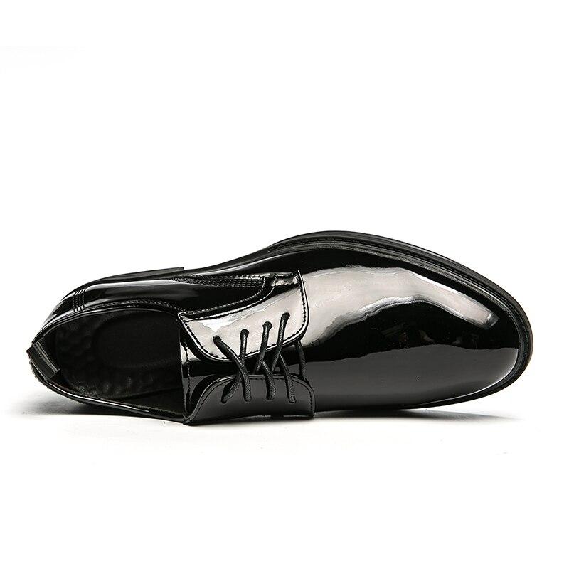 New Men Oxford Glossy Leather Dress Shoes Lace Up Flats Male Casual Shoes Footwear Loafers Men Big Size 38 -44 %