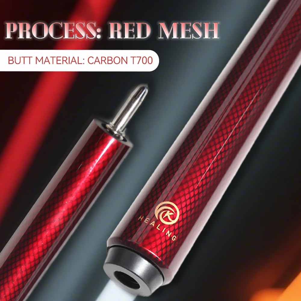 OKHEALING Gelenk Queue aus Kohlefaser mit Spitze 58 Zoll 19-20oz 1/2 12.4mm (Abspielen) (Uniloc)