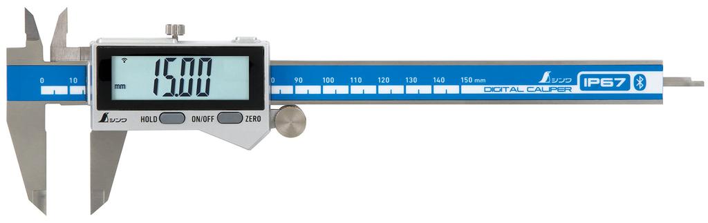 Shinwa Sokutei Digitální posuvné měřítko Velký displej 2 150mm Prachotěsné a vodotěsné s funkcí přenosu dat 19817