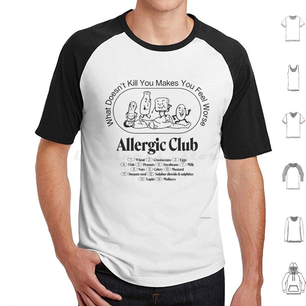Allergie Club T-Shirt Baumwolle Herren Damen DIY Druck Allergisch Allergien Lustig Soziale Distanzierung Allergiebewusstsein Asthma 19 Nicht