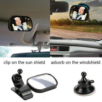 Espelho retrovisor universal ajustável para banco traseiro de carro, segurança infantil com ventosa de clipe
