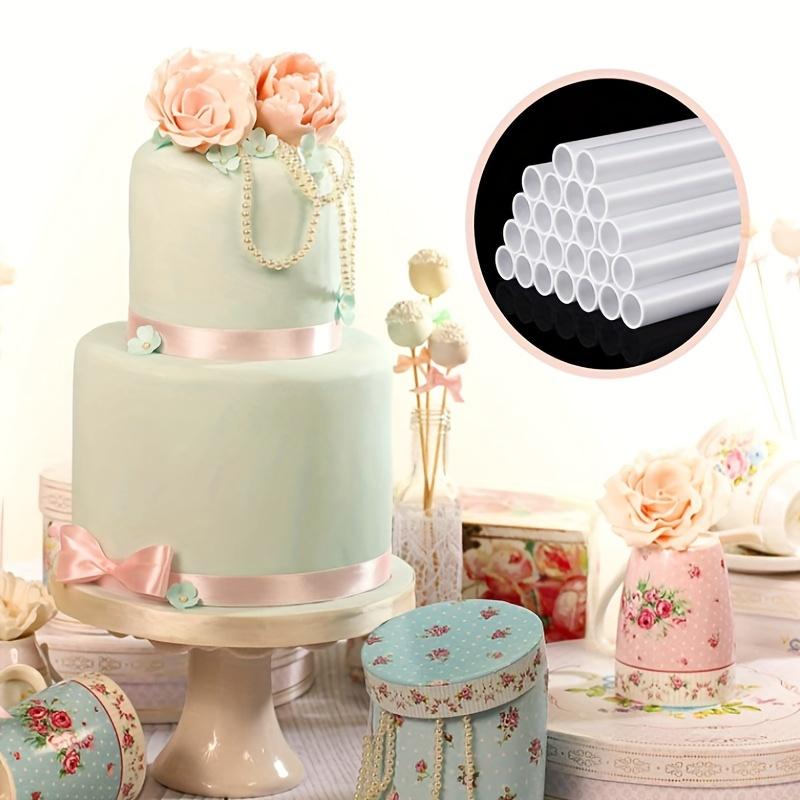 30pcs of White Suspended Cake Pile Support Layered Cake Structure Rod Stacking Pin, White Plastic Cake Dowels - Holiday Theme Cake Support Rods