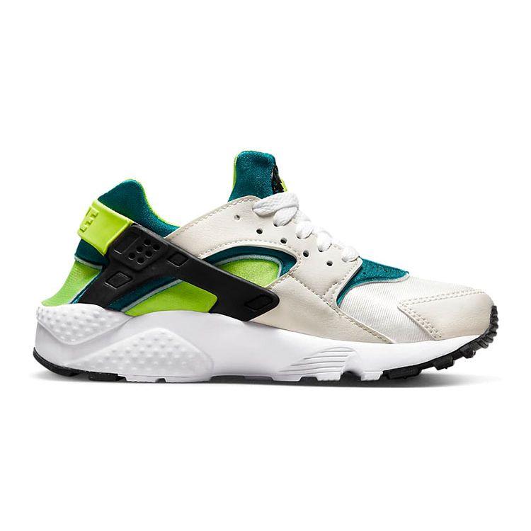 Nike Huarache Run GS Bright Spruce Volt Kids Sneakers Cream Phantom Black 654275-045