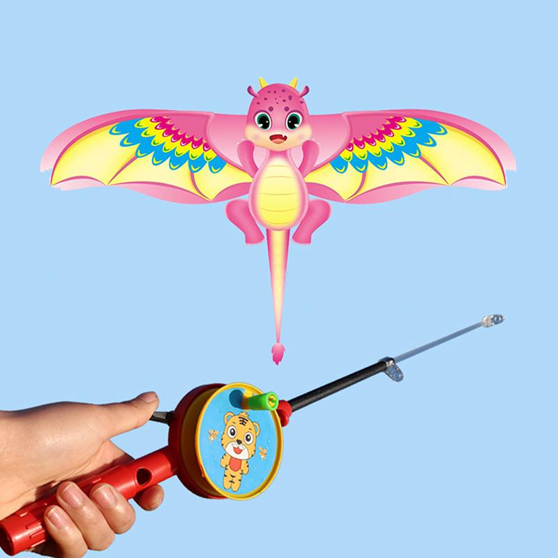 1Set Children Kite Toy Cartoon Butterfly Swallows Eagle Kite With Handle Kids Flying Kite Outdoor Toys