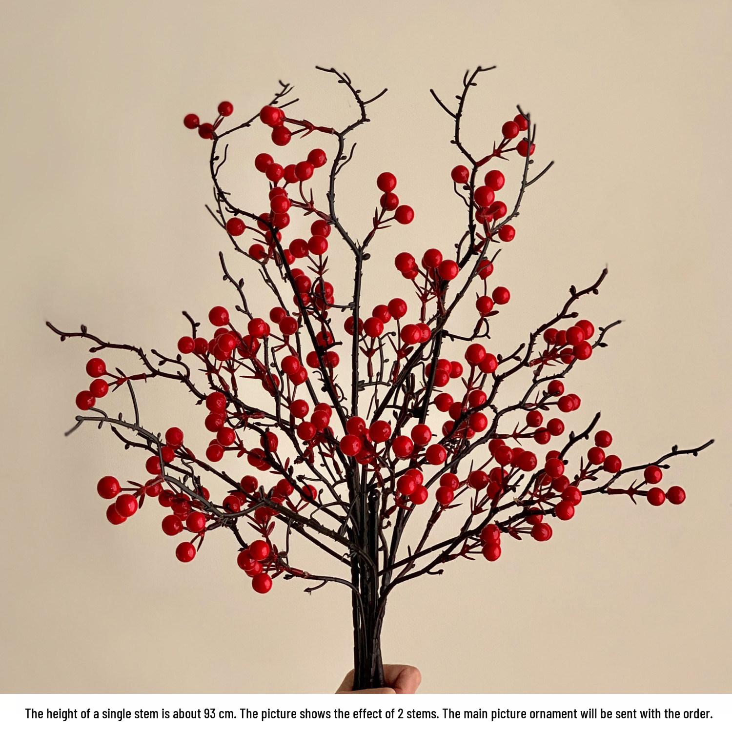 New Year s Eve Red Holly Fruit Floral Arrangement for Housewarming & Entrance Décor