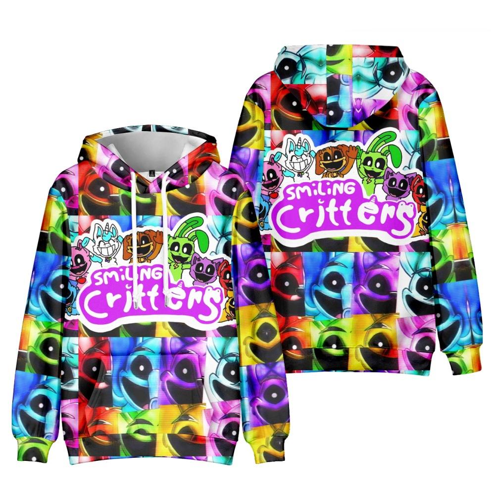 Unisex Fashion for Fans of Smiling Critters Printed Hoodies Sweatshirt Outdoor Sport Cosplay Pullovers Costume